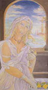 Anna Galanga, Il dono, acquerello, cm. 60x70